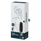 Черный мастурбатор с вибрацией Power Masturbator - Satisfyer - в Пензе купить с доставкой
