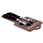 Зажимы на соски с черными замшевыми кисточками - Crazy Handmade - купить с доставкой в Пензе