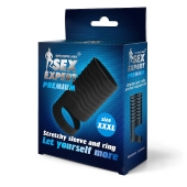 Черная открытая насадка на пенис с кольцом для мошонки XXXL-size - 9,9 см. - Sex Expert - в Пензе купить с доставкой