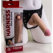 Страпон Harness из двух предметов: трусики с плугом и насадка-фаллос - 17 см. - LOVETOY (А-Полимер) - купить с доставкой в Пензе