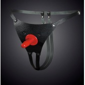 Чёрные кожаные универсальные трусики со штырьком для насадок - Sitabella - купить с доставкой в Пензе