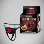 Черные кожаные универсальные трусики со штырьком для насадок и вырезом - Sitabella - купить с доставкой в Пензе