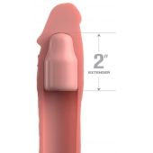 Телесная насадка-удлинитель 2 Inch Silicone X-tension with Strap - 20,3 см. - Pipedream - в Пензе купить с доставкой