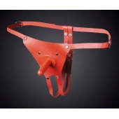 Красные кожаные универсальные трусики со штырьком для насадок - Sitabella - купить с доставкой в Пензе