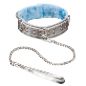 Серебристый ошейник из искусственной кожи - Sitabella - купить с доставкой в Пензе