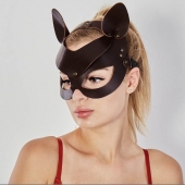 Коричневая кожаная маска  Кошечка - Sitabella - купить с доставкой в Пензе