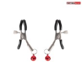 Серебристые зажимы на соски с шариками - Notabu - купить с доставкой в Пензе