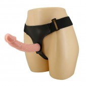 Гладкий фаллоимитатор с крупной головкой на ремешках - 19,7 см. - Baile - купить с доставкой в Пензе