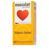 Презервативы с колечками и пупырышками Masculan Ribbed+Dotted - 10 шт. - Masculan - купить с доставкой в Пензе