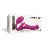 Ярко-розовый безремневой страпон Multi Orgasm Size S с клиторальной стимуляцией - Strap-on-me - купить с доставкой в Пензе