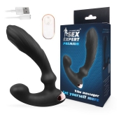 Черный вибромассажер простаты Sex Expert - 14,5 см. - Sex Expert - в Пензе купить с доставкой