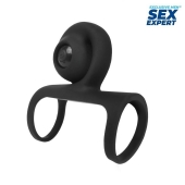 Черная вибронасадка на пенис Sex Expert - Sex Expert - в Пензе купить с доставкой