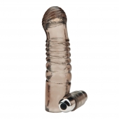 Дымчатая насадка на пенис с вибрацией  Vibrating Penis Enhancing Sleeve Extension - 13,3 см. - BlueLine - в Пензе купить с доставкой
