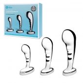 Набор из 3 стальных стимуляторов простаты Stainless Steel P-spot Training Set - b-Vibe - в Пензе купить с доставкой