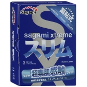 Розовые презервативы Sagami Xtreme FEEL FIT 3D - 3 шт. - Sagami - купить с доставкой в Пензе