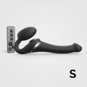 Черный безремневой страпон Multi Orgasm Size S с клиторальной стимуляцией - Strap-on-me - купить с доставкой в Пензе