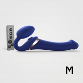 Синий безремневой страпон Multi Orgasm Size M с клиторальной стимуляцией - Strap-on-me - купить с доставкой в Пензе