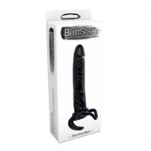 Чёрная насадка-фаллос для двойного проникновения INFLATABLE DILDO SLIM DONG  - 13,5 см. - Toyz4lovers - в Пензе купить с доставкой
