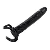 Чёрная насадка-фаллос для двойного проникновения INFLATABLE DILDO SLIM DONG  - 13,5 см. - Toyz4lovers - в Пензе купить с доставкой