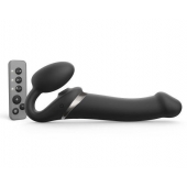 Черный безремневой страпон Multi Orgasm Size L с клиторальной стимуляцией - Strap-on-me - купить с доставкой в Пензе