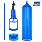 Синяя вакуумная помпа с уплотнительной насадкой - Sex Expert - в Пензе купить с доставкой