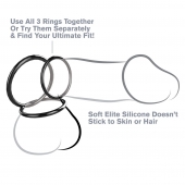 Набор из трех черных эрекционных колец Silicone 3-Ring Stamina Set - Pipedream - в Пензе купить с доставкой