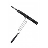 Черный кожаный ошейник-воротник с поводком - Pecado - купить с доставкой в Пензе