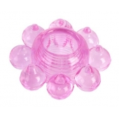 Розовое гелевое эрекционное кольцо-цветок - Toyfa Basic - в Пензе купить с доставкой