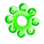 Зеленое эрекционное кольцо-цветок - Toyfa Basic - в Пензе купить с доставкой