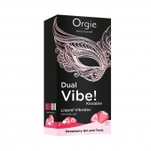Съедобный жидкий вибратор Dual Vibe! со вкусом клубничного джина с тоником - 15 мл. - ORGIE - купить с доставкой в Пензе