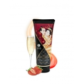 Массажный крем для тела с ароматом клубники и шампанского Sparkling Strawberry Wine - 200 мл. - Shunga - купить с доставкой в Пензе
