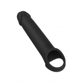 Черная насадка-удлинитель с вибрацией Vibrating Extender With Remote - Dream Toys - в Пензе купить с доставкой