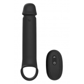 Черная насадка-удлинитель с вибрацией Vibrating Extender With Remote - Dream Toys - в Пензе купить с доставкой
