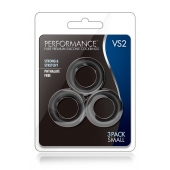 Набор из 3 черных эрекционных колец Black Small Penis Rings - Blush Novelties - в Пензе купить с доставкой
