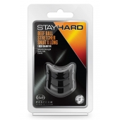 Черное эрекционное кольцо на мошонку Beef Ball Stretcher Snug X Long - Blush Novelties - в Пензе купить с доставкой