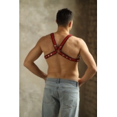 Черно-красная мужская портупея Black-Red - БДСМ Арсенал - купить с доставкой в Пензе