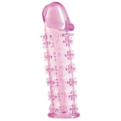 Розовая насадка на пенис с шипами - 12,5 см. - A-toys - в Пензе купить с доставкой