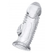 Прозрачная насадка на пенис с шипиками и коготком - 13,5 см. - A-toys - в Пензе купить с доставкой