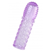 Фиолетовая рельефная насадка на пенис - 13,5 см. - A-toys - в Пензе купить с доставкой