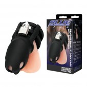 Черная клетка для пениса Silicone Small 2 in Cock Cage With Ball Divider - BlueLine - купить с доставкой в Пензе