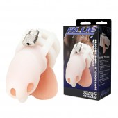 Белая клетка для пениса Silicone Small 2 in Cock Cage With Ball Divider - BlueLine - купить с доставкой в Пензе