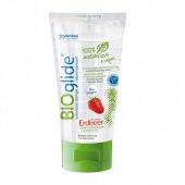 Гель-смазка на водной основе с ароматом клубники BioGlide - 80 мл. - Joy Division - купить с доставкой в Пензе