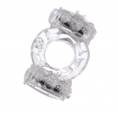 Прозрачное виброкольцо с двумя вибропульками - Toyfa Basic - в Пензе купить с доставкой