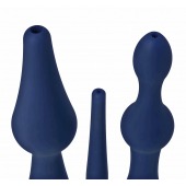 Набор из 3 универсальных насадок для анального душа Universal 3 Piece Silicone Enema Attachment Set - XR Brands - купить с доставкой в Пензе