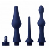 Набор из 3 универсальных насадок для анального душа Universal 3 Piece Silicone Enema Attachment Set - XR Brands - купить с доставкой в Пензе