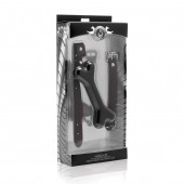 Черный кляп в форме косточки Hound Adjustable Dog Bone Gag - XR Brands - купить с доставкой в Пензе