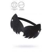 Черная закрытая кожаная маска с ушками кошки - Pecado - купить с доставкой в Пензе
