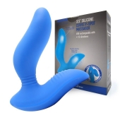 Синий вибромассажер простаты 3,5’’ Curve P-spot Massager - 12 см. - Erokay - в Пензе купить с доставкой