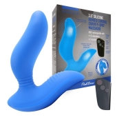 Синий вибромассажер простаты 3,5’’ Remote Control Curve P-spot Massager - 12 см. - Erokay - в Пензе купить с доставкой