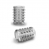 Прозрачная насадка на пенис с шишечками STAY HARD COCK SLEEVE 02 CLEAR - Blush Novelties - в Пензе купить с доставкой